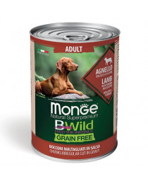 Влажный корм Monge Dog BWild GRAIN FREE для взрослых собак, беззерновой, из ягненка с тыквой и кабачками, консервы 400 г (32786)				