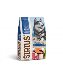 SIRIUS/Полнорационный сухой PREMIUM  корм для взрослых собак с повышенной активностью, Три мяса с овощами