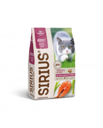  SIRIUS/Полнорационный сухой PREMIUM корм для взрослых кошек, Лосось и рис